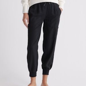 NWT Quince Vintage Wash Tencel Utility Jogger Black - Small